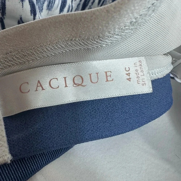 Cacique blue and white print lightly lined t-shirt bra size 44C - Picture 9 of 10